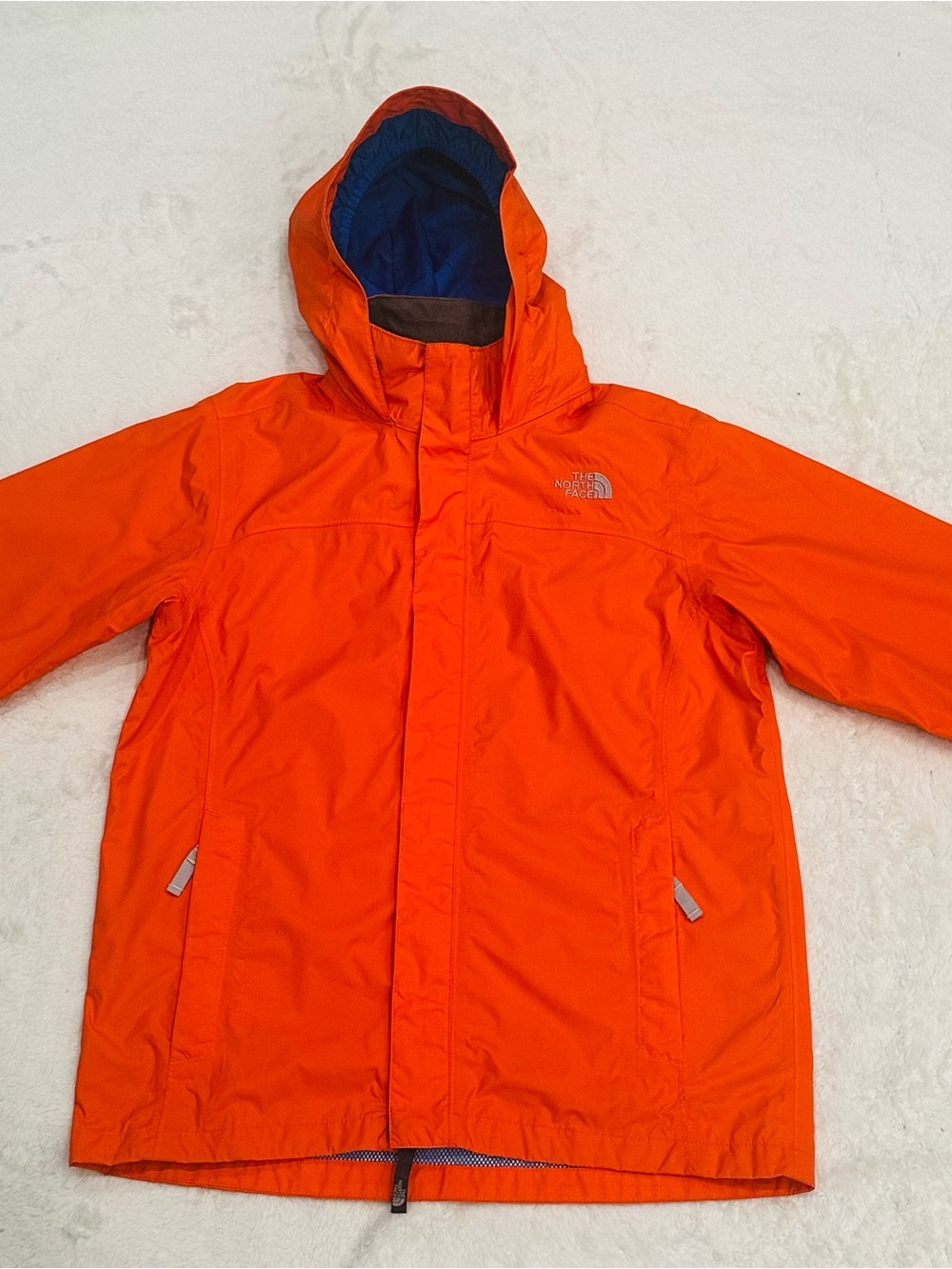 The North Face Hyvent Hooded Orange Rain Jacket Nylon Youth 14-16 Women’s S - Picture 2 of 11